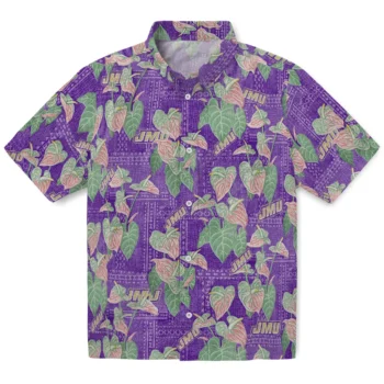 james madison dukes anthurium overlay purple hawaiian shirts best selling