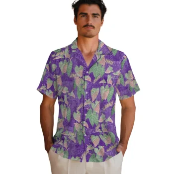 james madison dukes anthurium overlay purple hawaiian shirts fashion forward