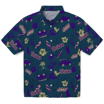 james madison dukes beach vibe navy hawaiian shirts best selling