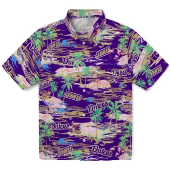 james madison dukes flamingo retreat purple hawaiian shirts best selling