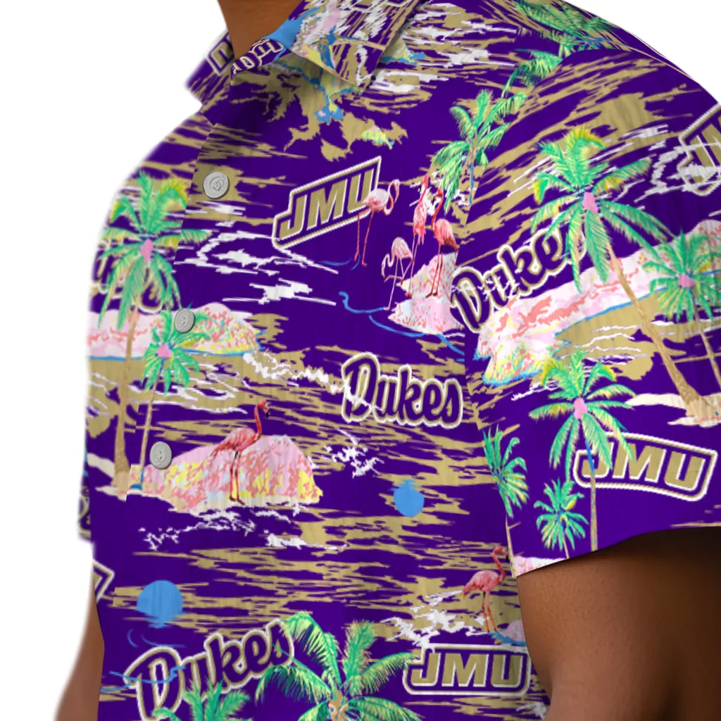 James Madison Dukes Hawaiian Shirt - Hawaii Island james madison dukes flamingo retreat purple hawaiian shirts trendy