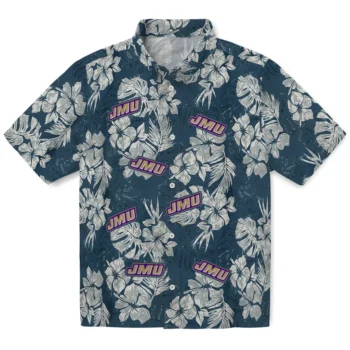 james madison dukes hibiscus flowers navy blue hawaiian shirts best selling