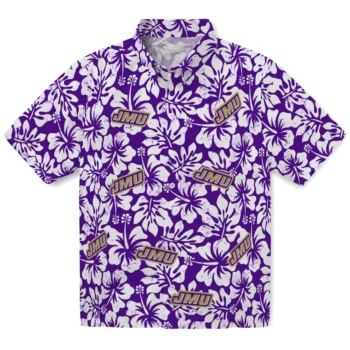 james madison dukes hibiscus motif purple white hawaiian shirts best selling