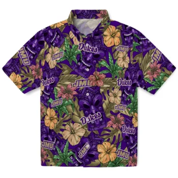james madison dukes tiki jungle purple hawaiian shirts best selling