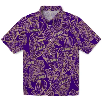 james madison dukes leaf outline purple hawaiian shirts best selling