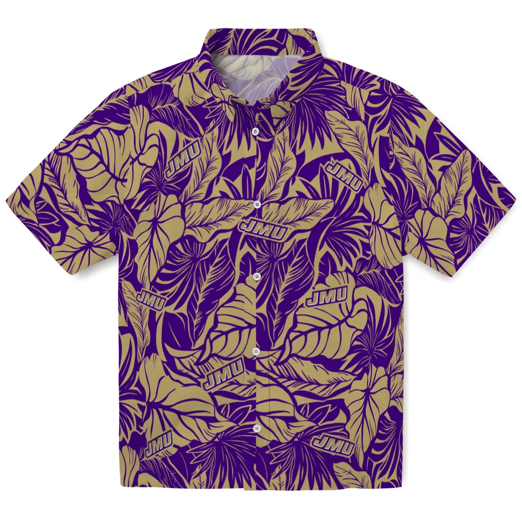 James Madison Dukes Hawaiian Shirt - Monstera Layer james madison dukes monstera layer purple hawaiian shirts best selling