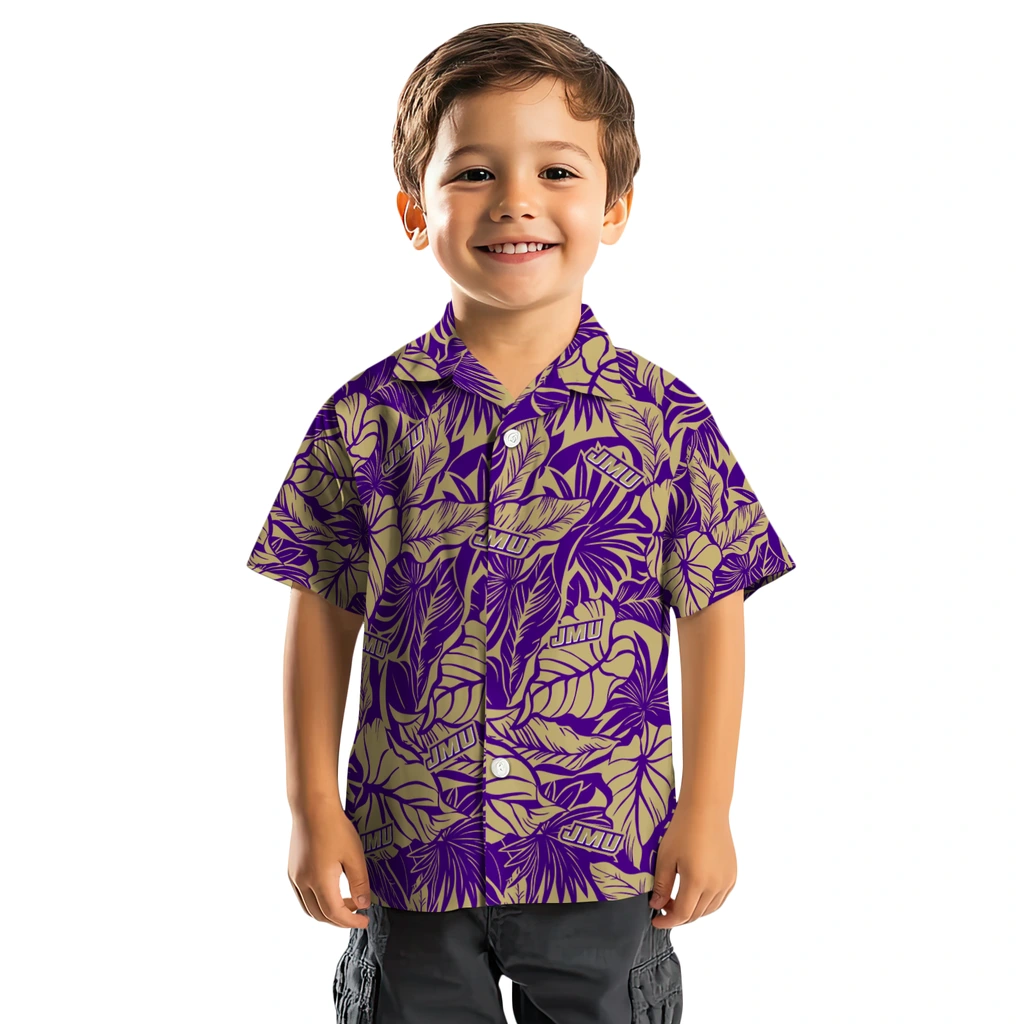 James Madison Dukes Hawaiian Shirt - Monstera Layer james madison dukes monstera layer purple hawaiian shirts top rated