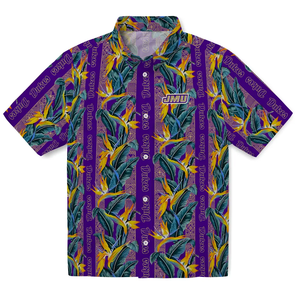 James Madison Dukes Hawaiian Shirt - Paradise Vines james madison dukes paradise vines purple hawaiian shirts best selling