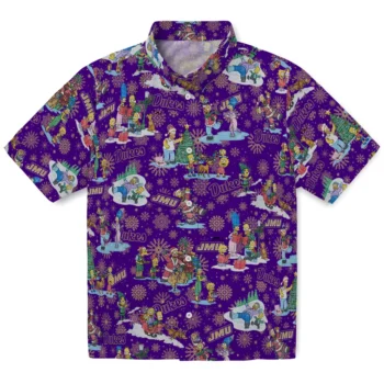 james madison dukes simpsons christmas purple hawaiian shirts best selling
