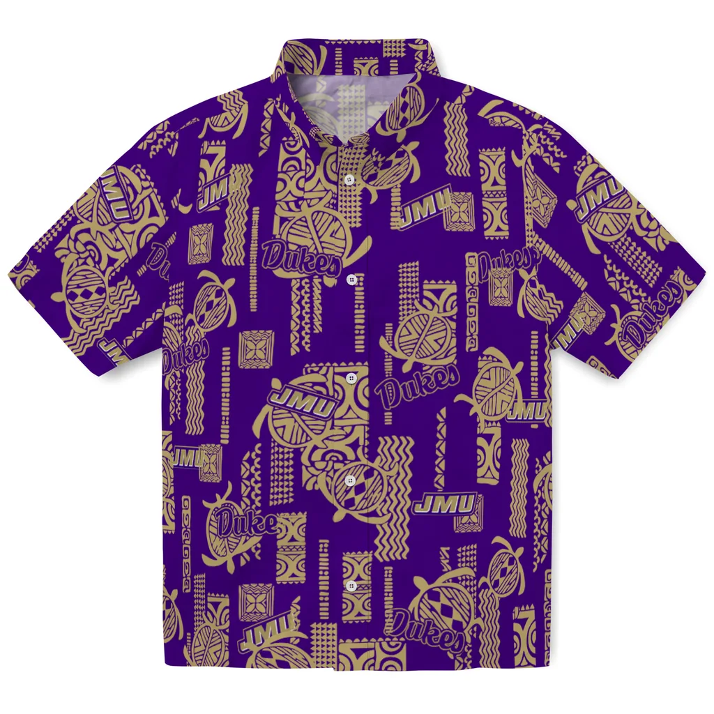 James Madison Dukes Hawaiian Shirt - Turtle Lines james madison dukes turtle lines purple hawaiian shirts best selling