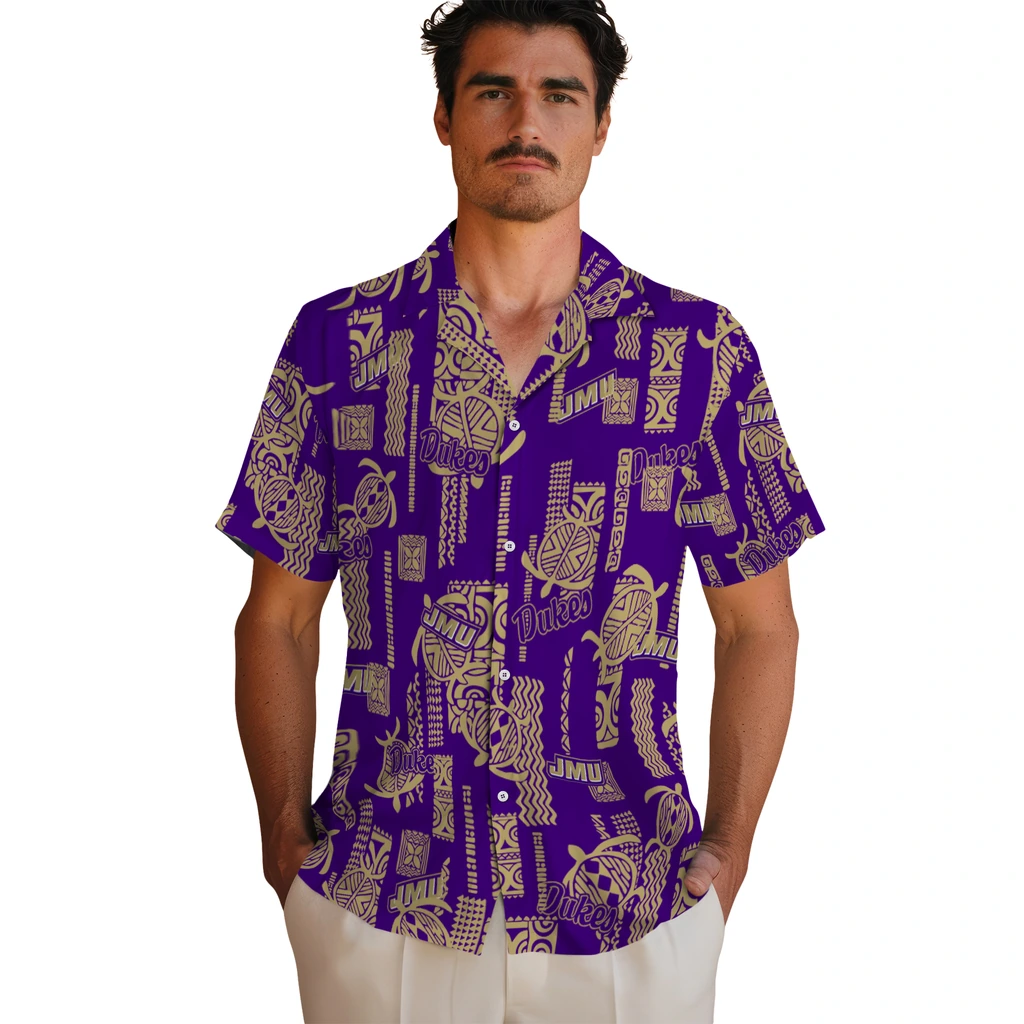 James Madison Dukes Hawaiian Shirt - Turtle Lines james madison dukes turtle lines purple hawaiian shirts fashion forward