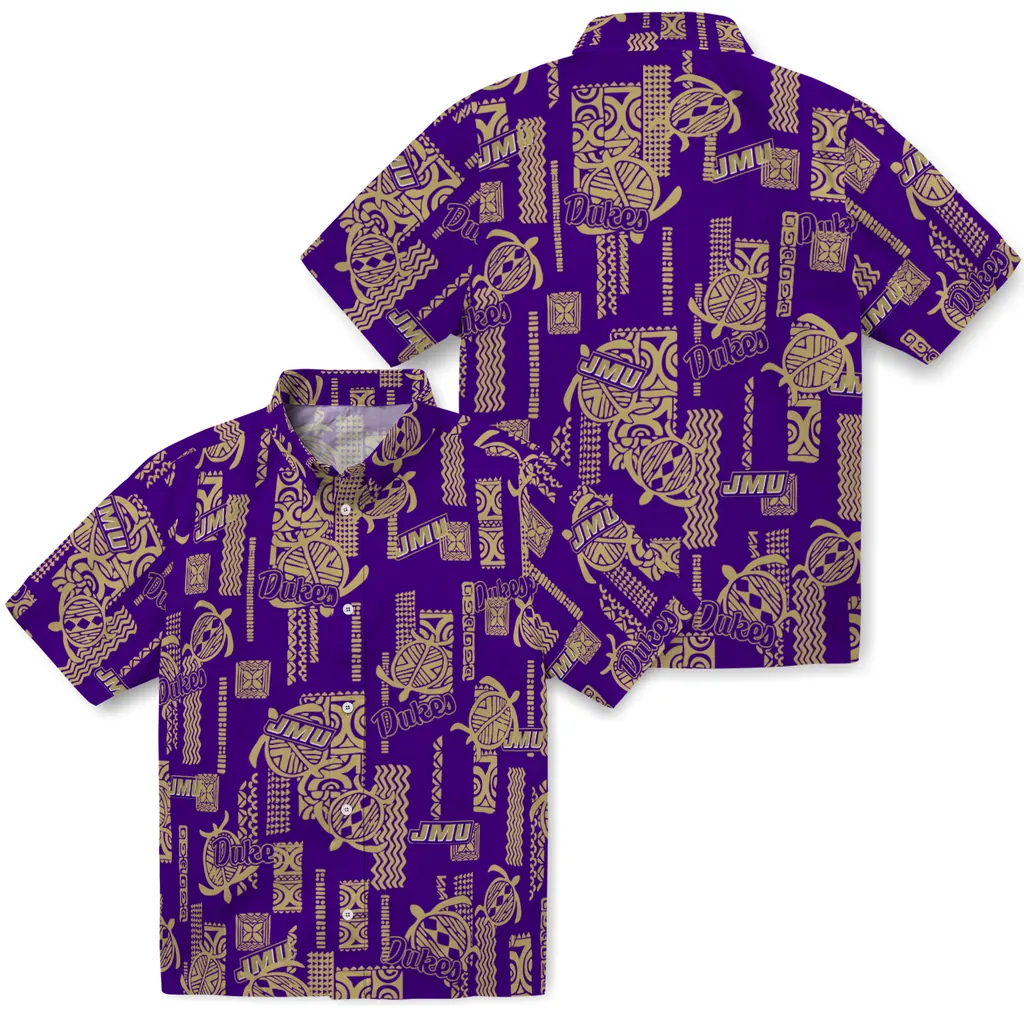 James Madison Dukes Hawaiian Shirt - Turtle Lines james madison dukes turtle lines purple hawaiian shirts high quality