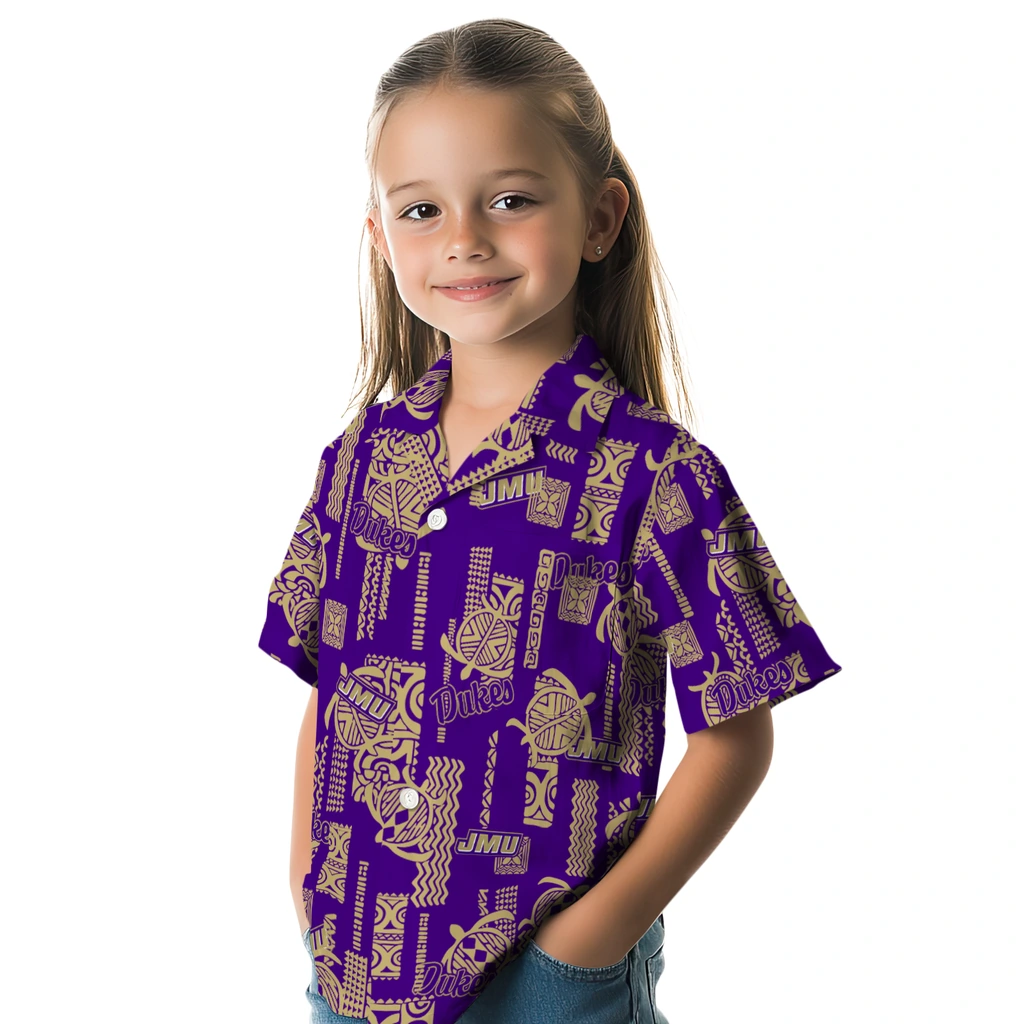 James Madison Dukes Hawaiian Shirt - Turtle Lines james madison dukes turtle lines purple hawaiian shirts premium grade