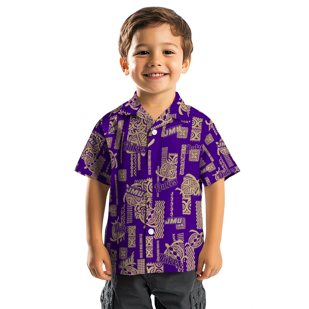 James Madison Dukes Hawaiian Shirt - Turtle Lines james madison dukes turtle lines purple hawaiian shirts top rated