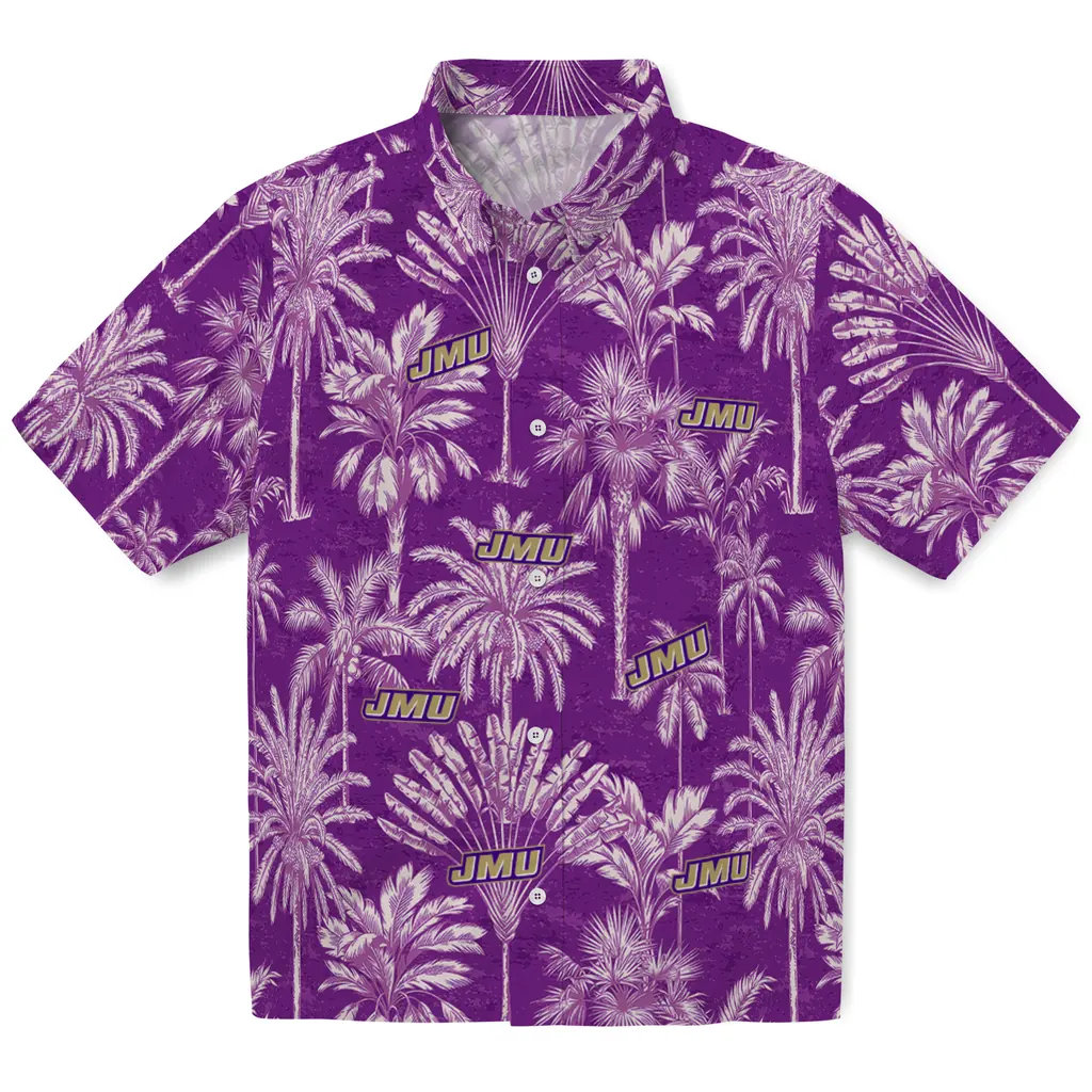James Madison Dukes Hawaiian Shirt - Vintage Palm Tree james madison dukes palm shadows purple hawaiian shirts best selling