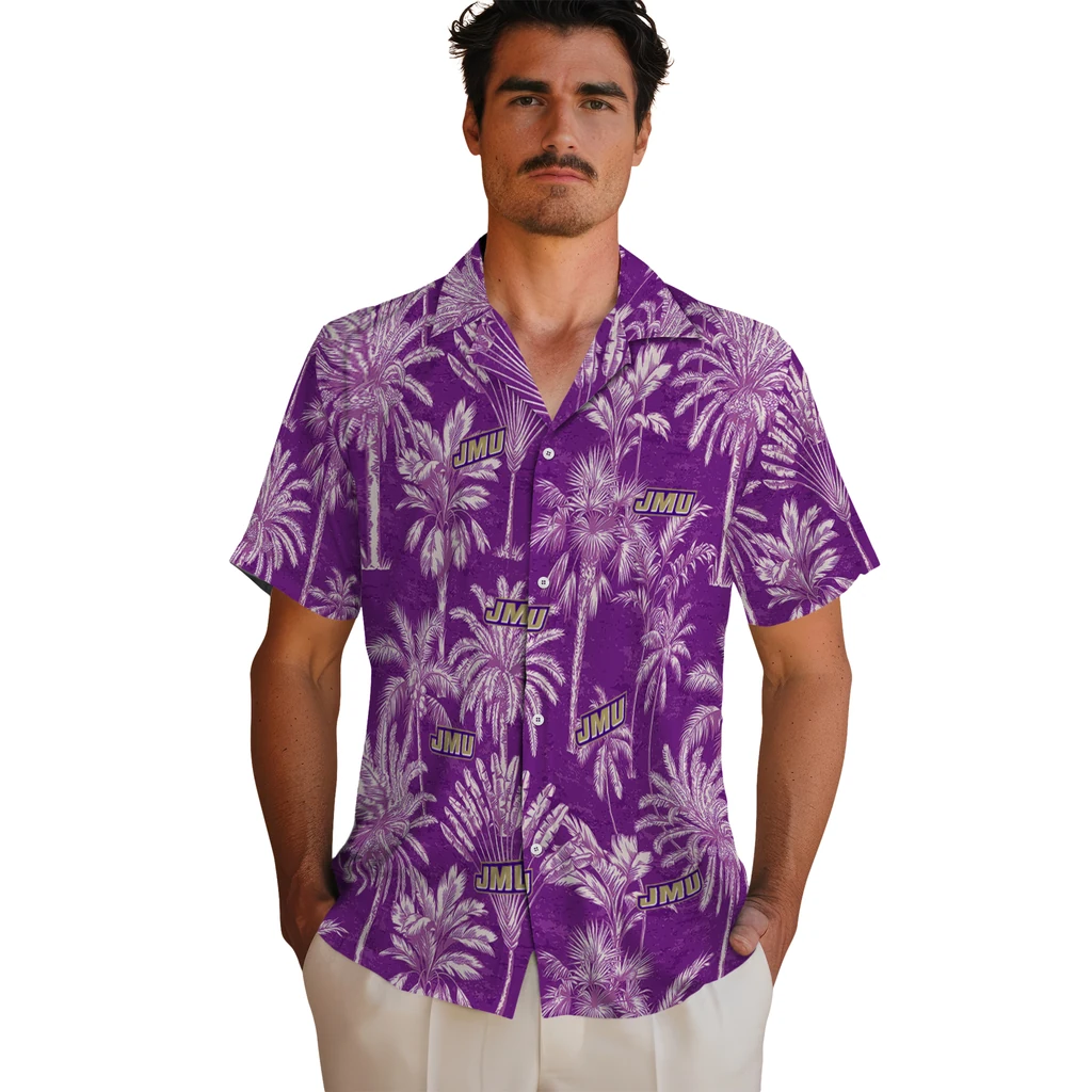 James Madison Dukes Hawaiian Shirt - Vintage Palm Tree james madison dukes palm shadows purple hawaiian shirts fashion forward