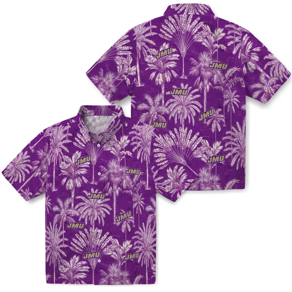 James Madison Dukes Hawaiian Shirt - Vintage Palm Tree james madison dukes palm shadows purple hawaiian shirts high quality