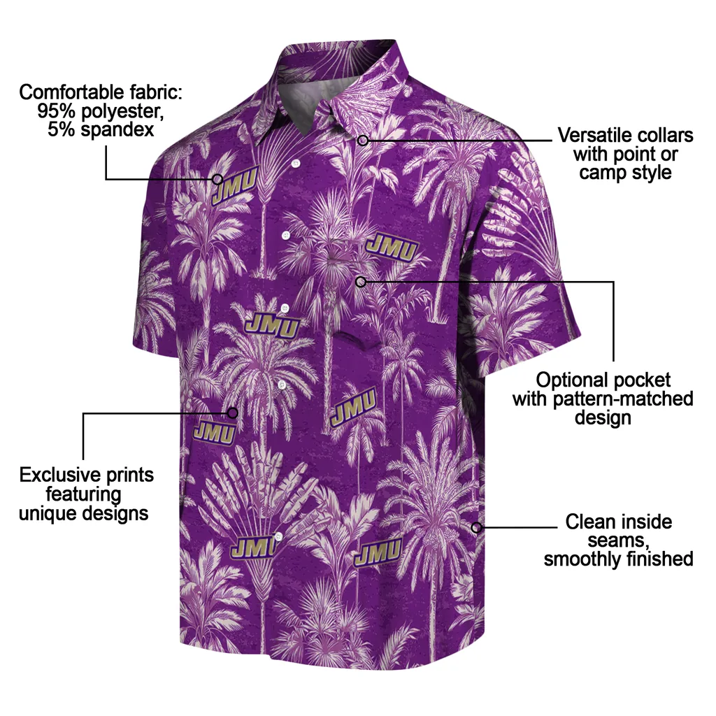 James Madison Dukes Hawaiian Shirt - Vintage Palm Tree james madison dukes palm shadows purple hawaiian shirts new arrival