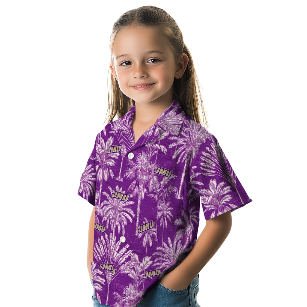 James Madison Dukes Hawaiian Shirt - Vintage Palm Tree james madison dukes palm shadows purple hawaiian shirts premium grade