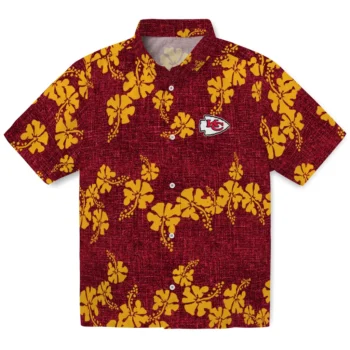 kansas city chiefs hibiscus petals red hawaiian shirts best selling