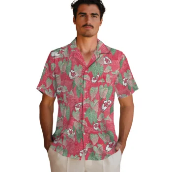 kansas city chiefs anthurium overlay red hawaiian shirts fashion forward