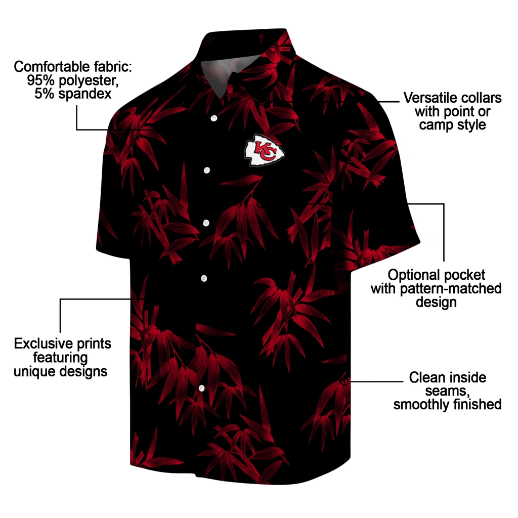 Kansas City Chiefs Hawaiian Shirt - Bamboo Branches kansas city chiefs bamboo branches red black hawaiian shirts new arrival
