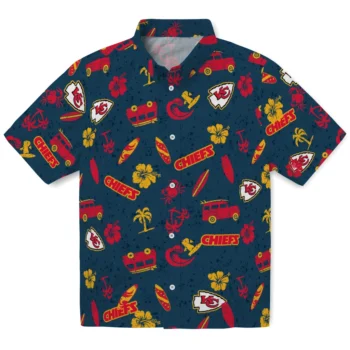 kansas city chiefs beach vibe navy hawaiian shirts best selling