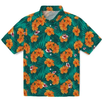 kansas city chiefs hibiscus escape green hawaiian shirts best selling