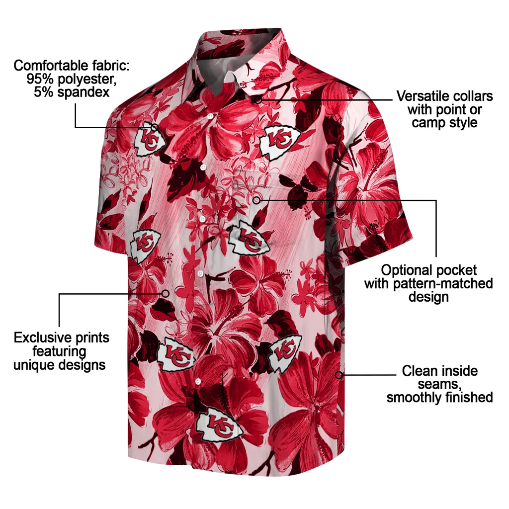 Kansas City Chiefs Hawaiian Shirt - Hibiscus Arrangement kansas city chiefs hibiscus arrangement red hawaiian shirts new arrival