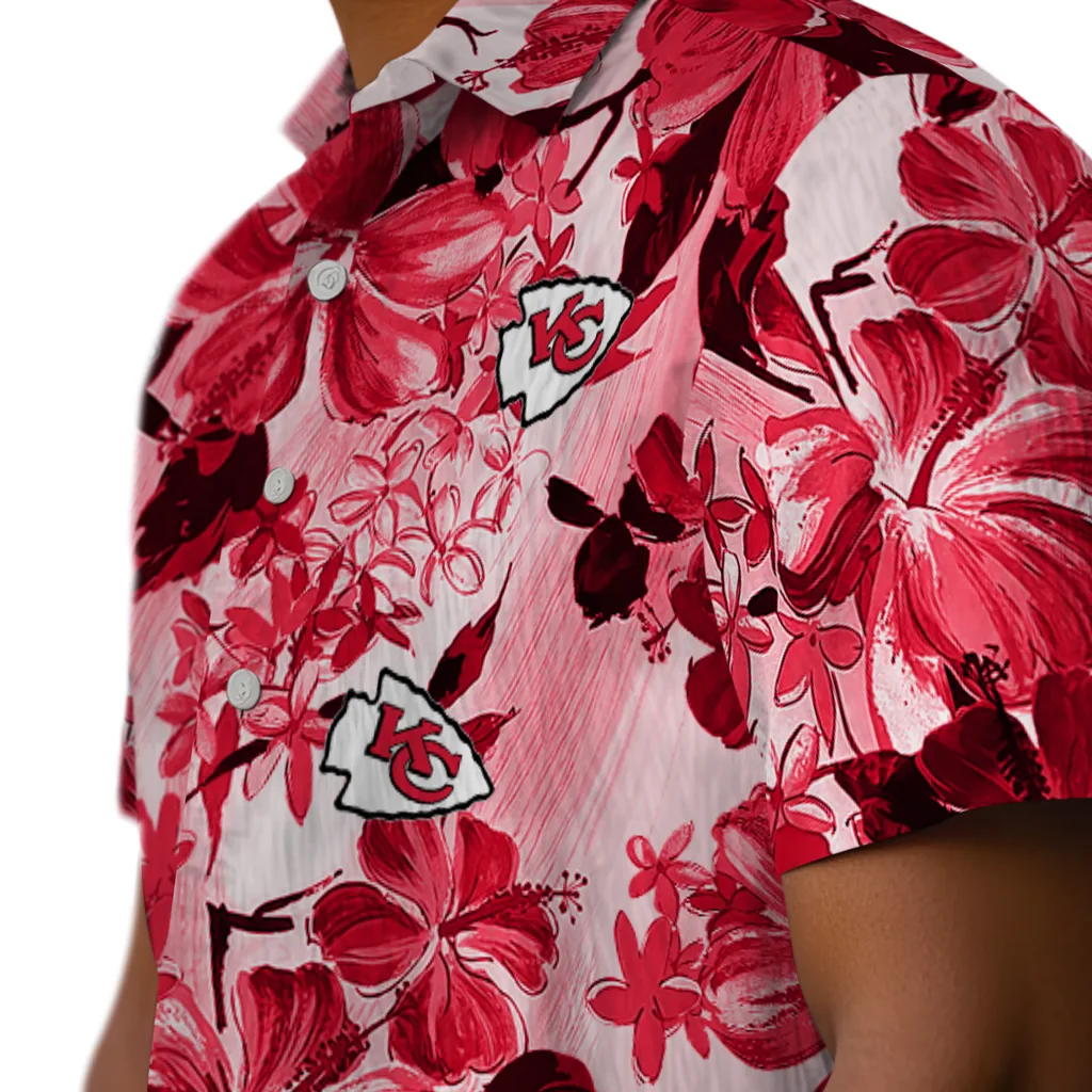Kansas City Chiefs Hawaiian Shirt - Hibiscus Arrangement kansas city chiefs hibiscus arrangement red hawaiian shirts trendy
