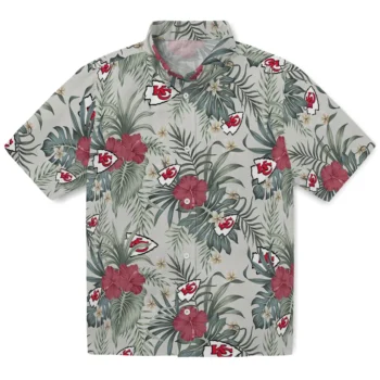 kansas city chiefs hibiscus designs beige hawaiian shirts best selling