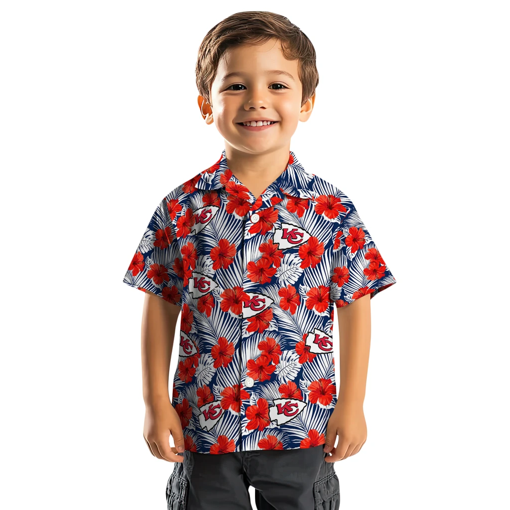 Kansas City Chiefs Hawaiian Shirt - Hibiscus Fiesta kansas city chiefs hibiscus fiesta red royal blue hawaiian shirts top rated