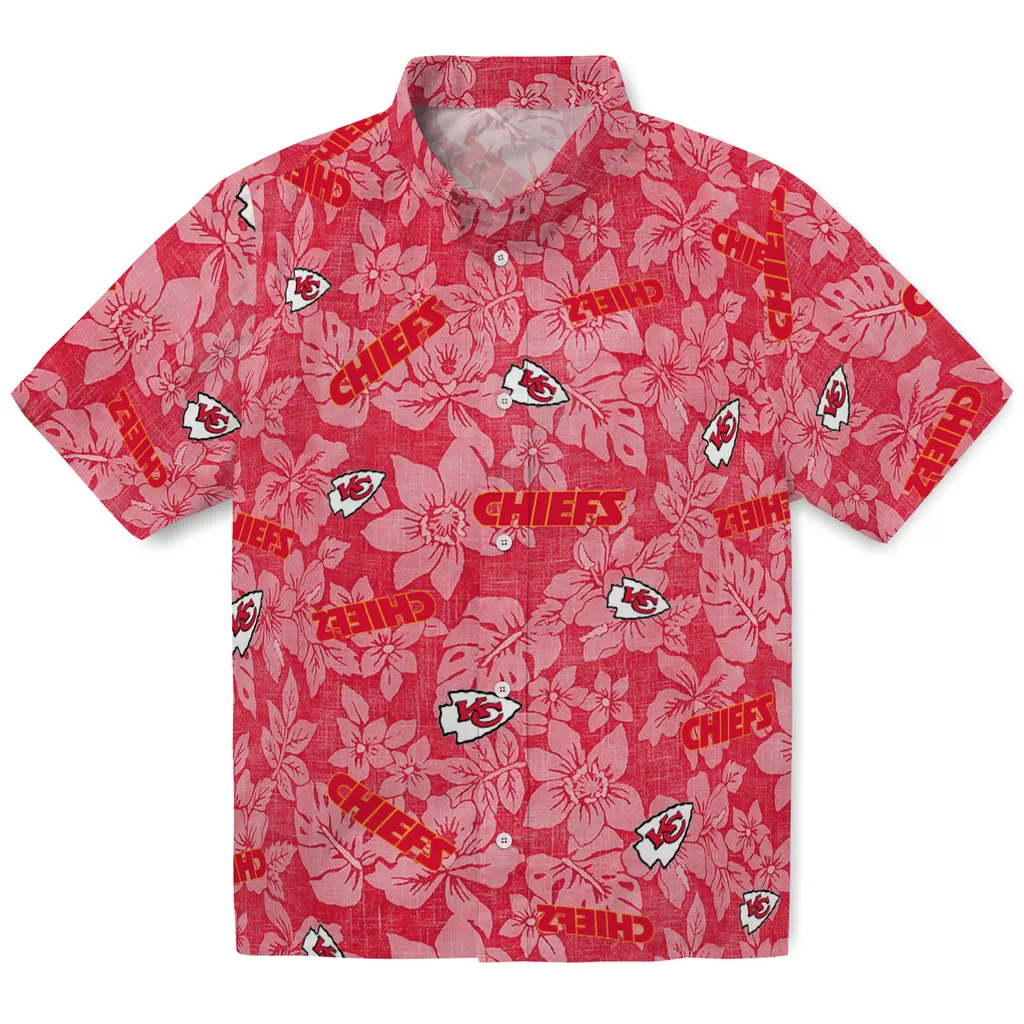 Kansas City Chiefs Hawaiian Shirt - Hibiscus Oasis kansas city chiefs hibiscus oasis red hawaiian shirts best selling