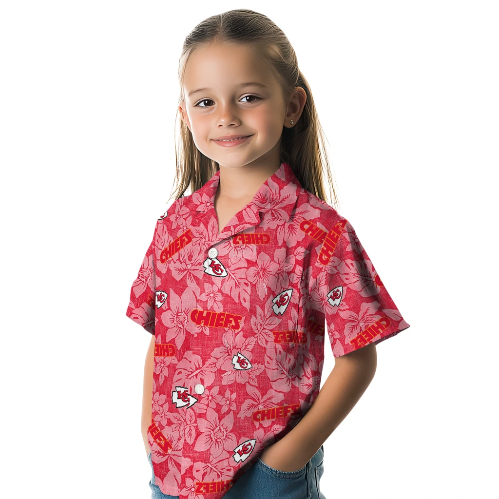 Kansas City Chiefs Hawaiian Shirt - Hibiscus Oasis kansas city chiefs hibiscus oasis red hawaiian shirts premium grade