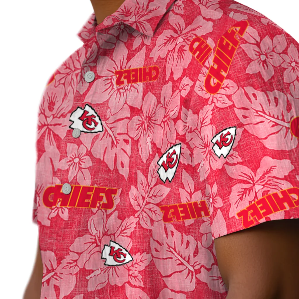 Kansas City Chiefs Hawaiian Shirt - Hibiscus Oasis kansas city chiefs hibiscus oasis red hawaiian shirts trendy
