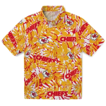 kansas city chiefs hibiscus overlay hawaiian shirts best selling