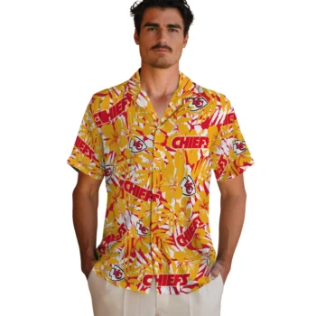 kansas city chiefs hibiscus overlay hawaiian shirts fashion forward