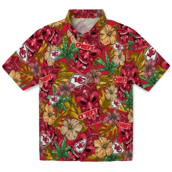 kansas city chiefs tiki jungle red hawaiian shirts best selling