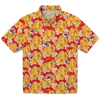 kansas city chiefs hibiscus tropics red yellow hawaiian shirts best selling