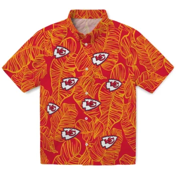 kansas city chiefs leaf outline red hawaiian shirts best selling