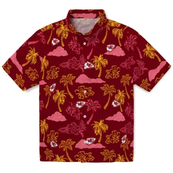 kansas city chiefs palm and clouds red hawaiian shirts best selling