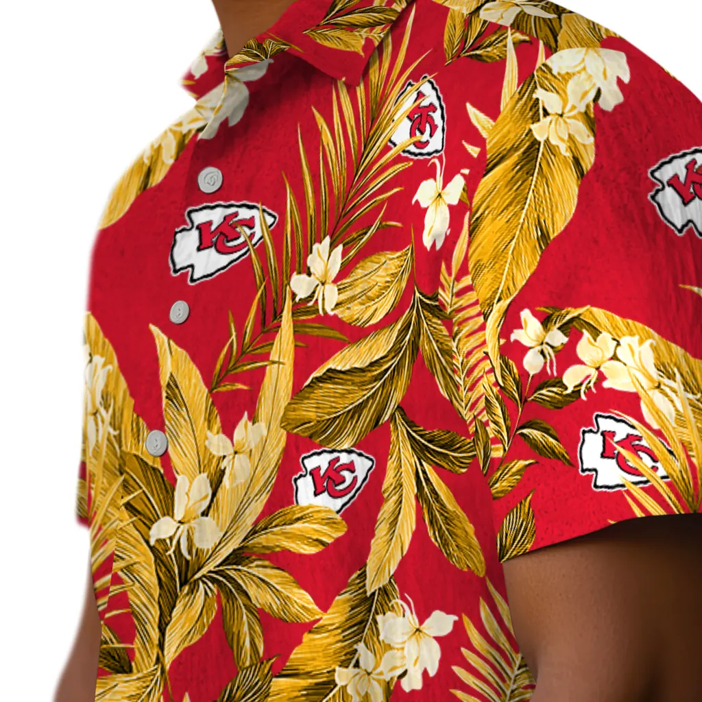 Kansas City Chiefs Hawaiian Shirt - Palm Leaves kansas city chiefs palm leaves red hawaiian shirts trendy