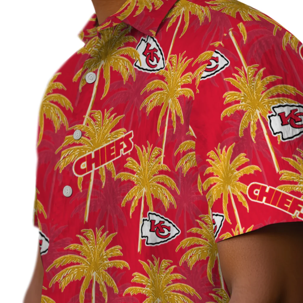 Kansas City Chiefs Hawaiian Shirt - Palm Tree Motif kansas city chiefs palm grove red hawaiian shirts trendy