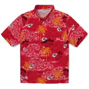 kansas city chiefs wave palm red hawaiian shirts best selling