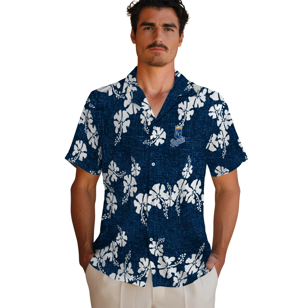 Kansas City Royals Hawaiian Shirt - 50th State Flower kansas city royals hibiscus petals royal blue hawaiian shirts fashion forward