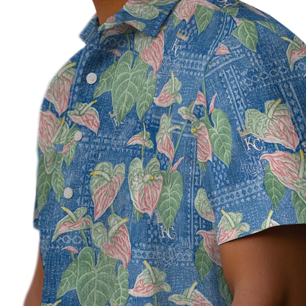 Kansas City Royals Hawaiian Shirt - Anthurium Overlay kansas city royals anthurium overlay royal blue hawaiian shirts trendy