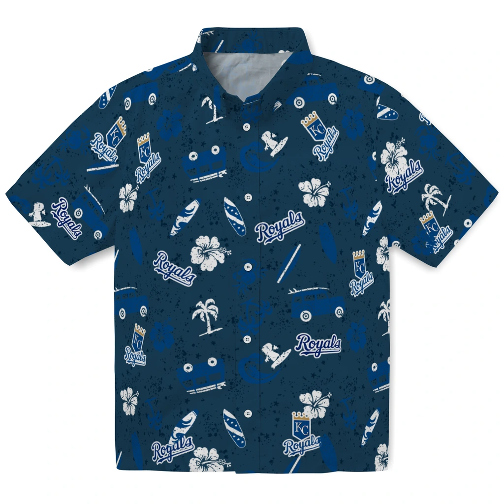 Kansas City Royals Hawaiian Shirt - Beach Vibe kansas city royals beach vibe navy hawaiian shirts best selling