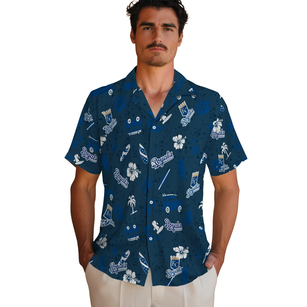 Kansas City Royals Hawaiian Shirt - Beach Vibe kansas city royals beach vibe navy hawaiian shirts fashion forward