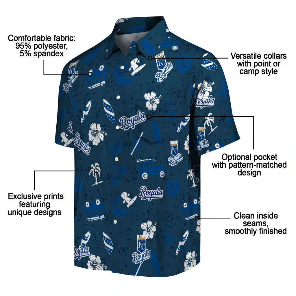 Kansas City Royals Hawaiian Shirt - Beach Vibe kansas city royals beach vibe navy hawaiian shirts new arrival