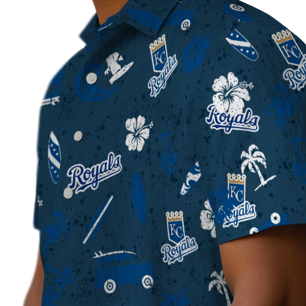 Kansas City Royals Hawaiian Shirt - Beach Vibe kansas city royals beach vibe navy hawaiian shirts trendy